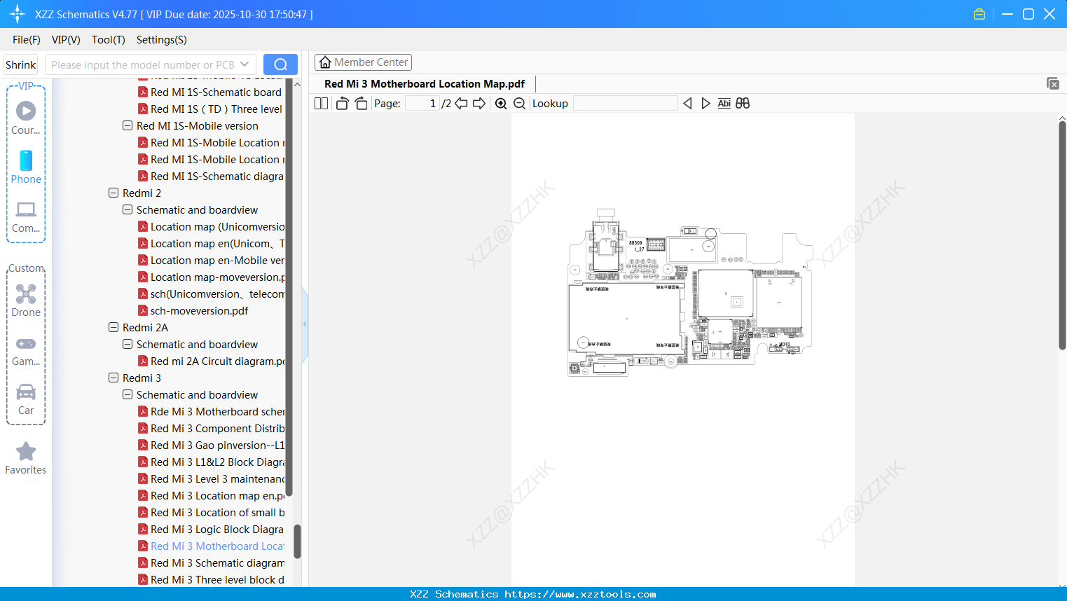 Xiaomi Redmi 3 Motherboard Location Map
